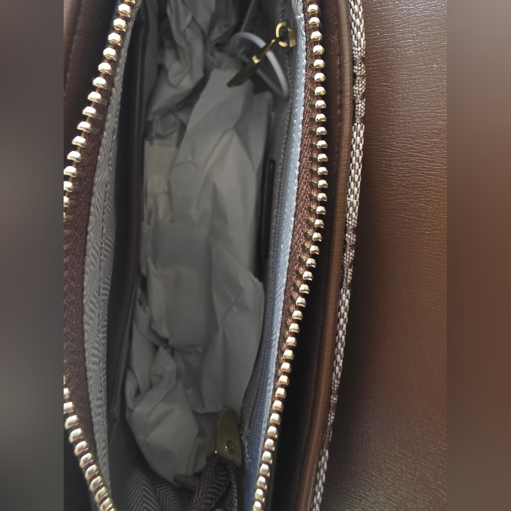 Casual Brown Monogram Crossbody Bag - Picture 9 of 12